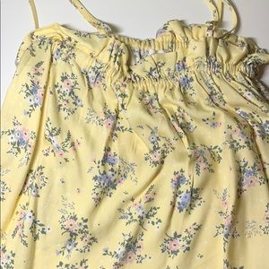 Yellow floral summer crop top